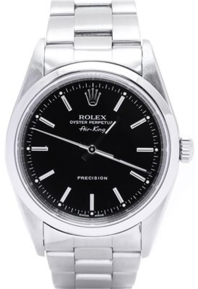 Rolex 14000 Steel on Oyster Black with Silver Index
